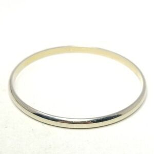 Vintage Crown Trifari Skinny Silver Tone Bangle Bracelet, Stacking Signed Estate